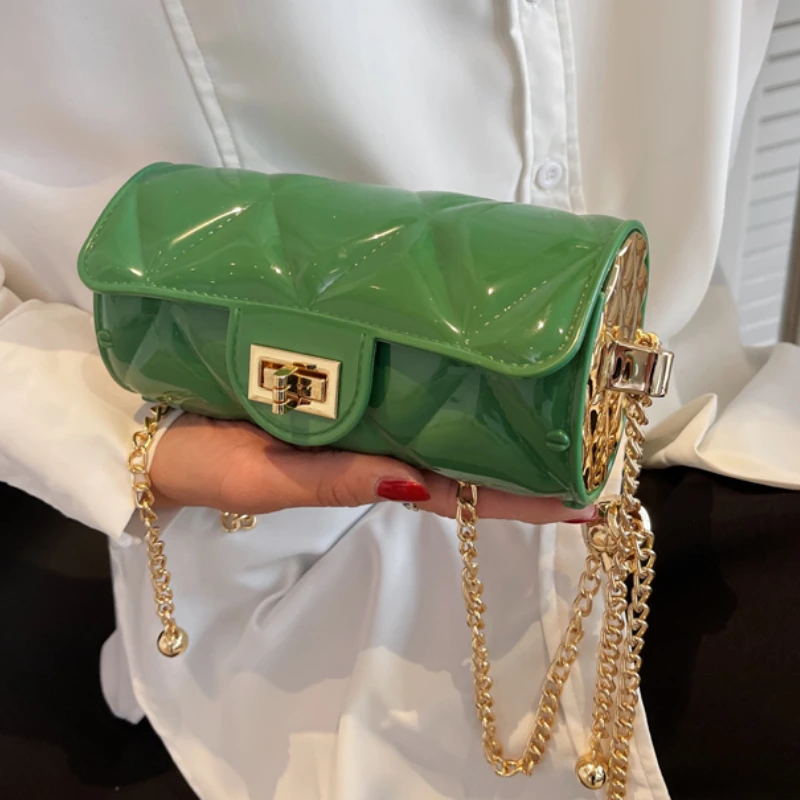 

Lattice Tote Barrel Shaped Bag 2022 Summer Fashion New High-quality PU Leather Women's Designer Handbag Shoulder Messenger Bag