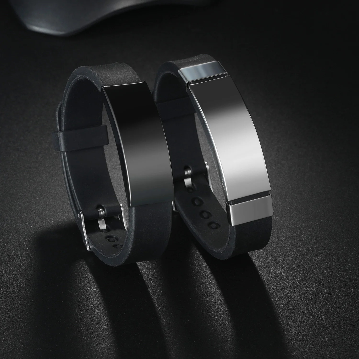 2024 ювелирные изделия из нержавеющей стали Гладкий силиконовый браслет винтажный