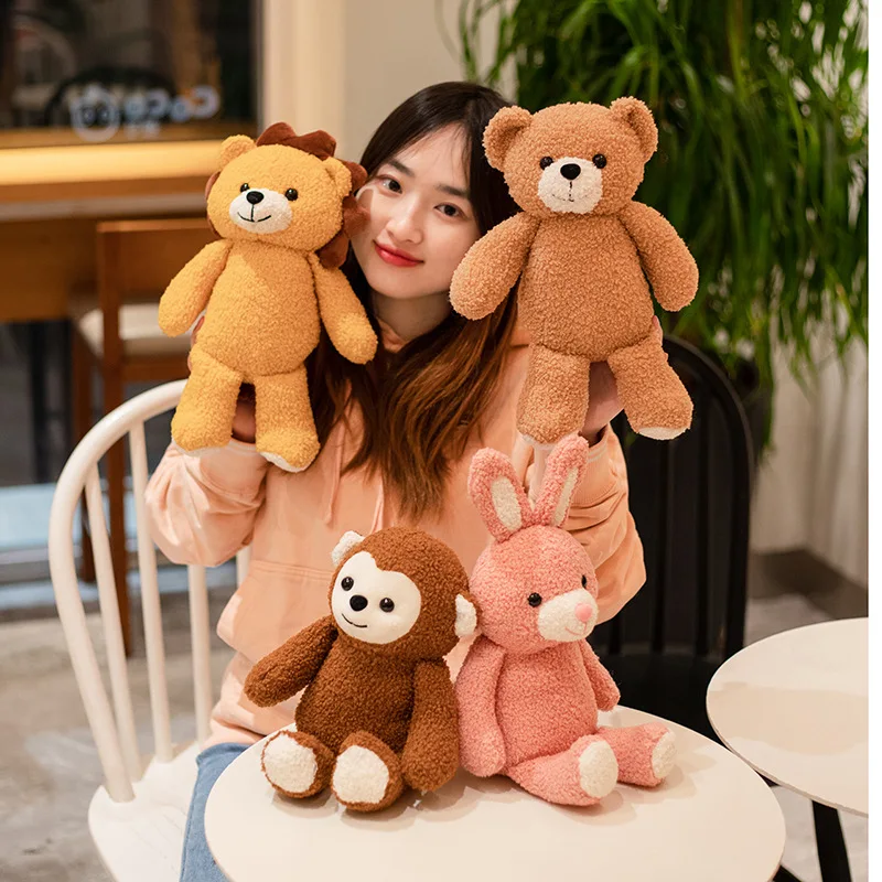 

35cm Teddy Bear Monkey Lion Rabbit Cartoon Animal Plush Toy Stuffed Soft Baby Kids Appease Doll Children Room Decor Girls Gift