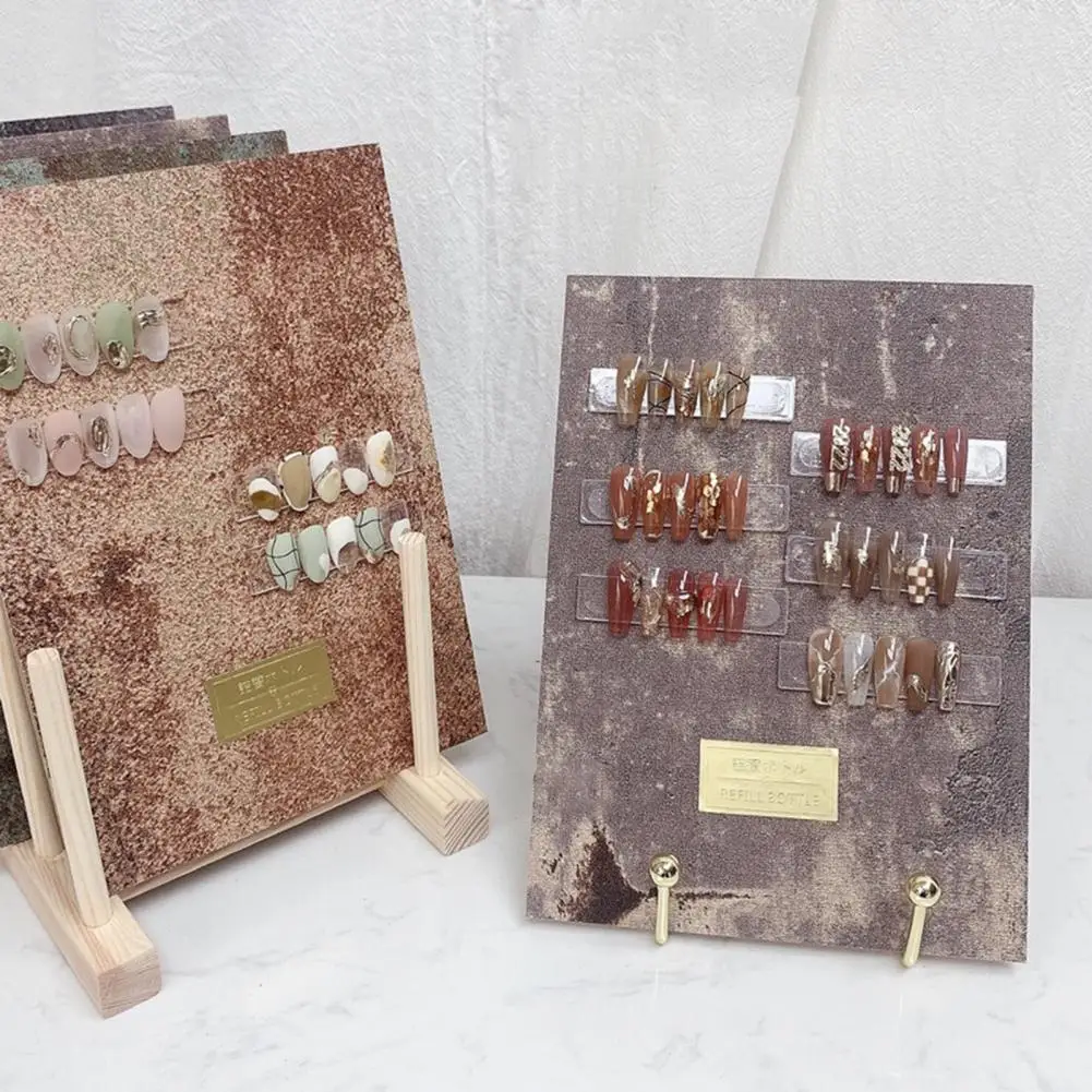 

Демонстрация на полке стильных накладных ногтей, демонстрационная доска, демонстрационная подставка для ногтей, многоразовая для дома