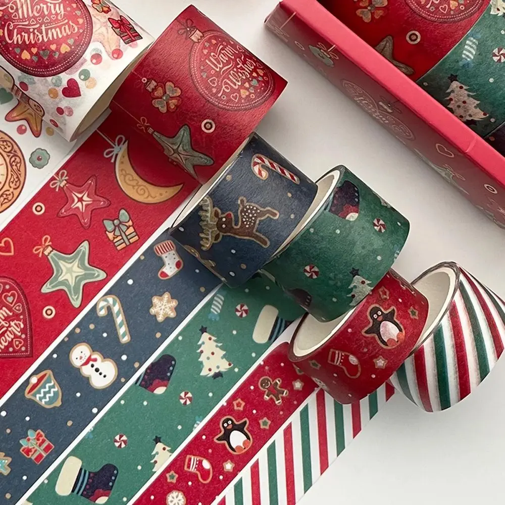 

DIY Scrapbooking Handbook Decor Tape Sticker Scrapbooking Sticker Christmas Tape Set Masking Tape Adhesive Tape Decorative Tape