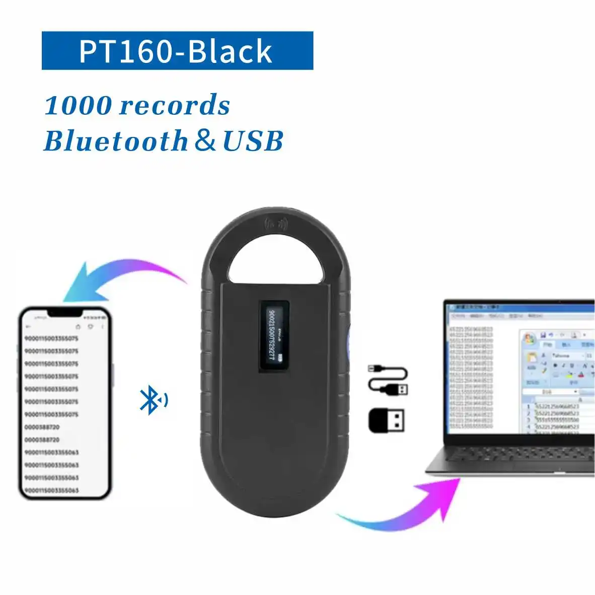 

Версия Bluetooth 134,2 кГц чип-транспондер FDX-B сканер ISO11784/5 животное RDID USB собака кошка лошадь ручной сканер микрочипов