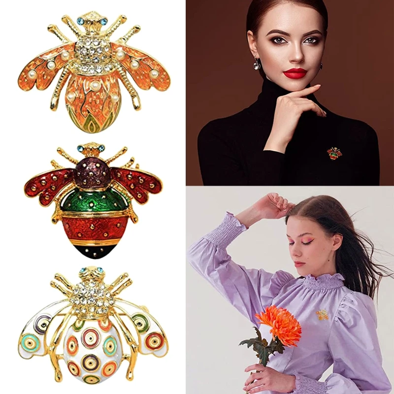 Великолепная эмалированная брошь в виде пчелы на воротник булавка кулон для