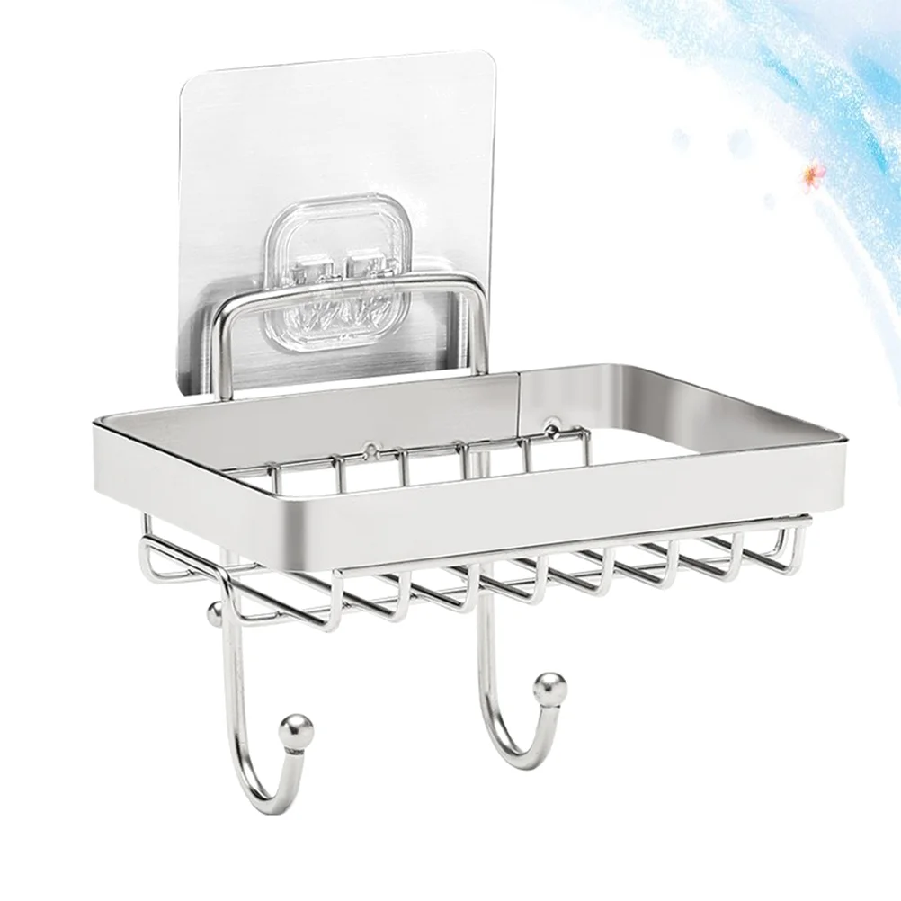 

Stainless Steel Suction Cup Soap Dish Saver Sponge Holder Punch Free Storage Rack