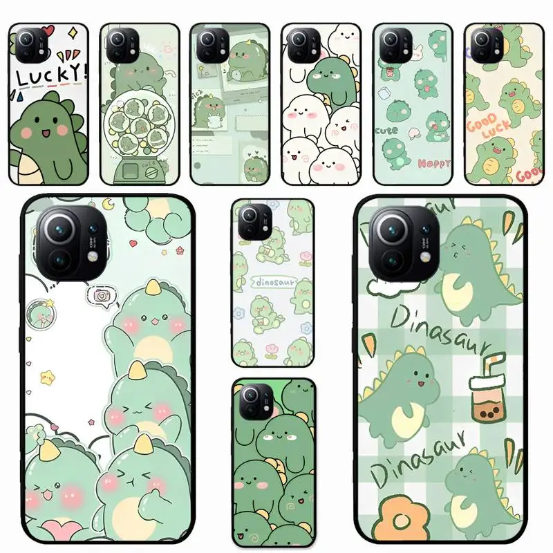 

Cute Cartoon Dinosaur Phone Case For Xiaomi Mi 5X 8 9 10 11 12 lite pro 10T PocoX3pro PocoM3 Note 10 pro lite