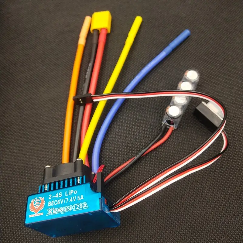 Fire Phoenix 120A T Plug Brushless Sensored Motor XT60 ES  for 1/8 1/10 1/12  RC Car RC Boat