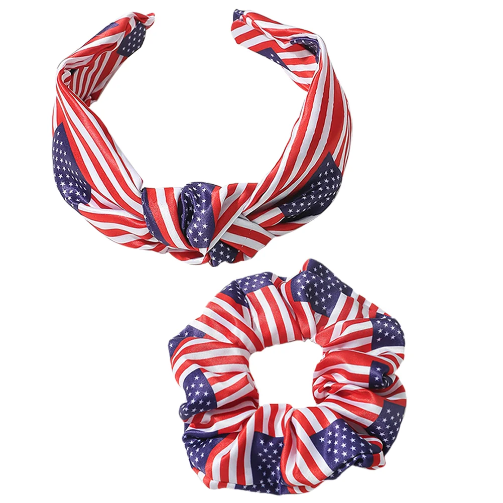 

Independence Day Headband Hair Decoration Knotted Scrunchies Headbands Fabric Cosplay Hoops Patriotic Hairband