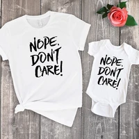 nope dont care family matching clothes funny kids baby shirt print fashion 2020 matching outfits mommy and me summer