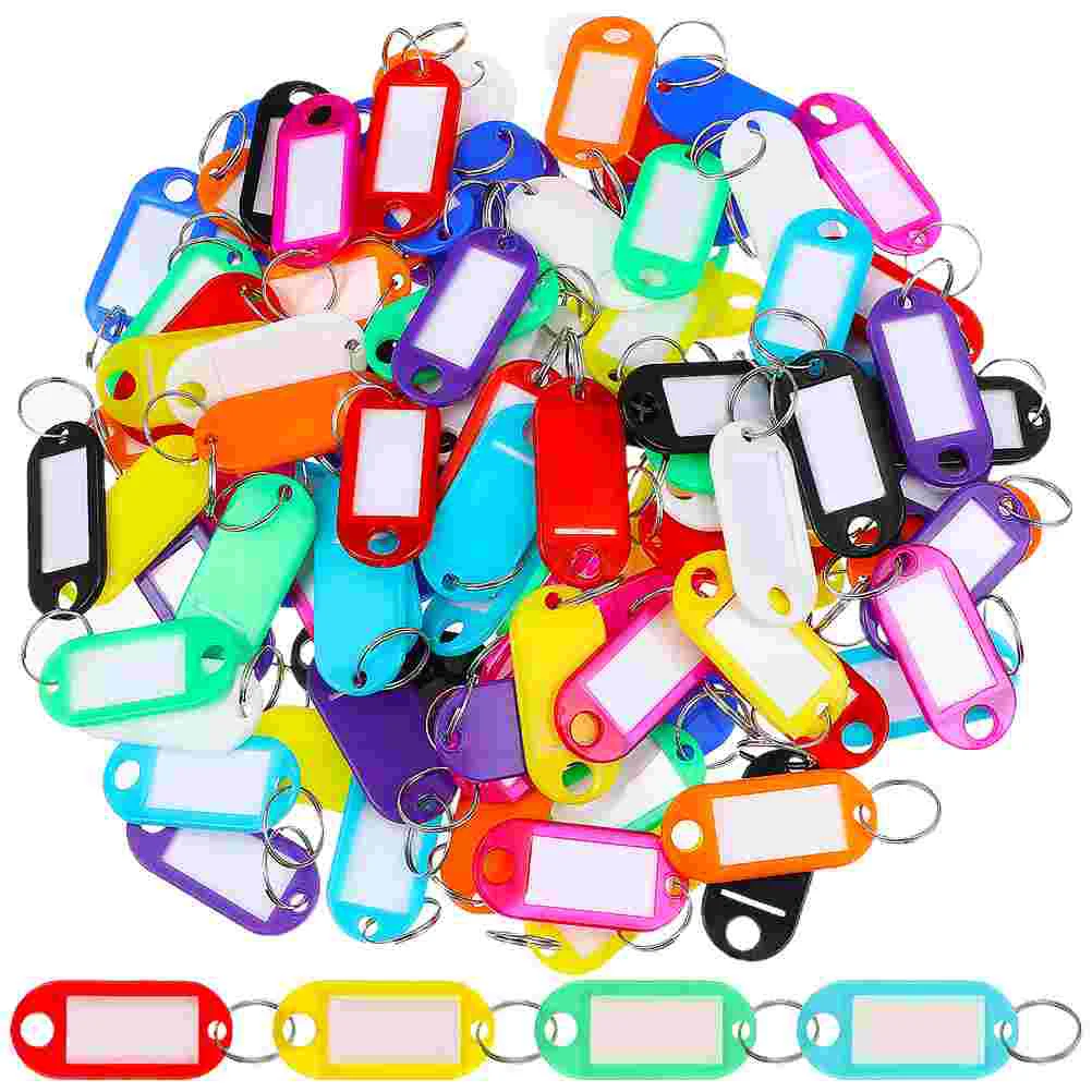 

200pcs Multi-use Key Labels Colorful Label Tags Portable Luggage Tags Hanging Key Ring Tag