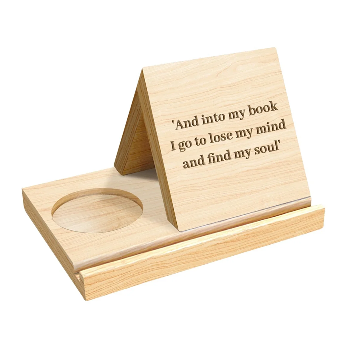 Персонализированная деревянная треугольная подставка для книг с держателем