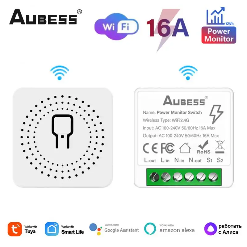 

Tuya Smart 16a 2-way Control Switch Module Wireless Switch Timer Smart Life Control Mini Tuya Wifi Switch Smart Home Tuya Wifi