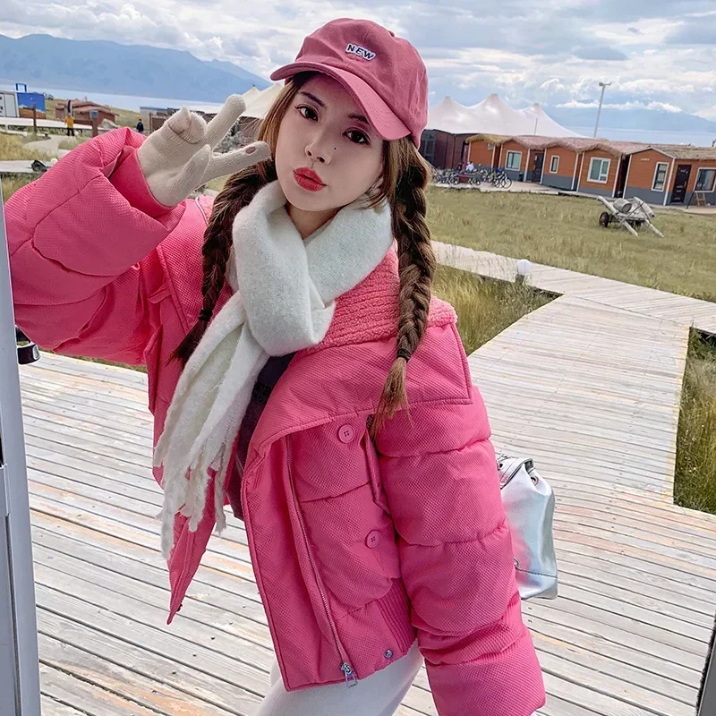 

2023 New Winter Cotton Coat Women's Short Loose Design Cotton Coat Small Korean version Thickened Cotton Coat