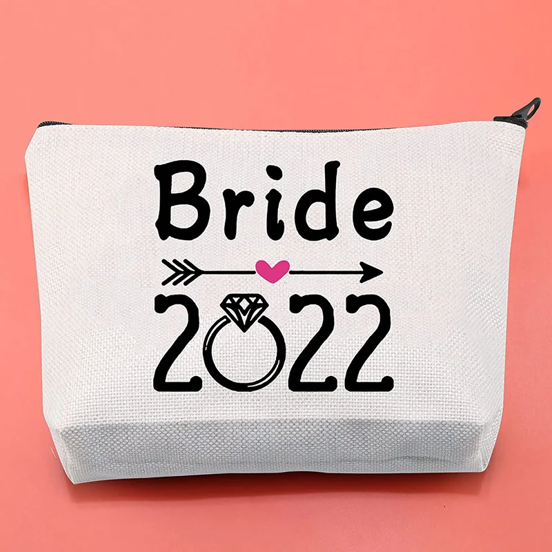 

Bride to be 2022 Cosmetic bag Bridal Shower Wedding Engagement Bachelorette hen Party honeymoon travel Gift present keepsake