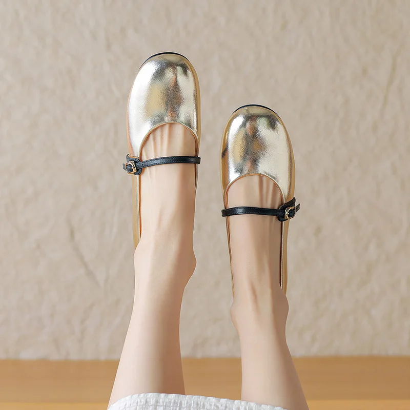 Женские мягкие балетки Phoentin в стиле ретро на плоской подошве новинка весны 2024