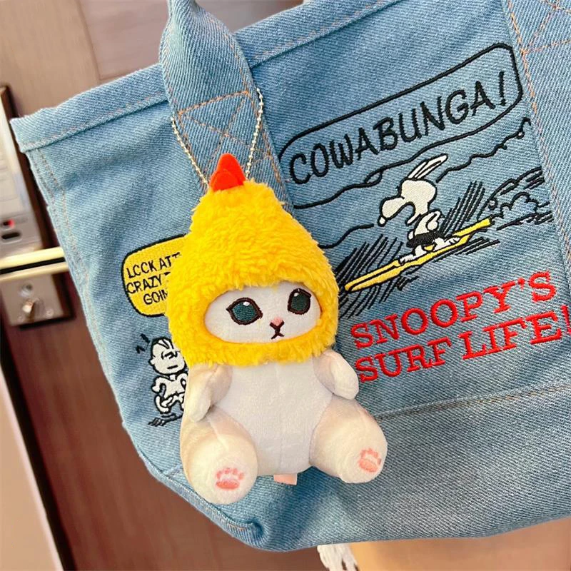 Kawaii Tempura Fried Shrimp Shark Cat Plush Doll Keychain Cartoon Cute Mofusand Anime Hobby Pendant Backpack for Girlfriend Gift images - 6