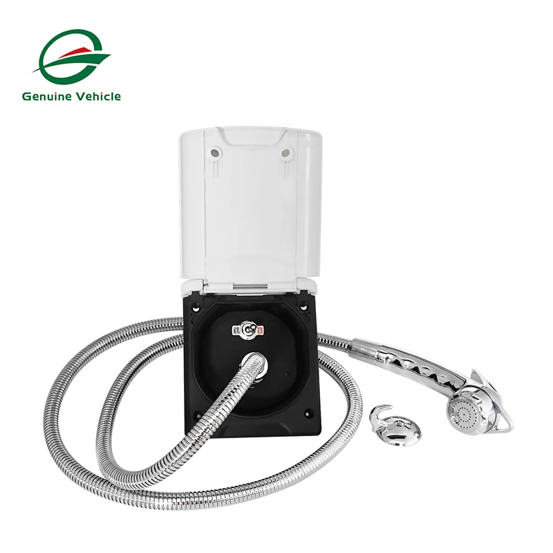 Genuine Vehicle White RV Exterior Shower Box Kit 1.5M Hose & Faucet For Marine Boat Motorhome Caravan Camper Shower Accessories