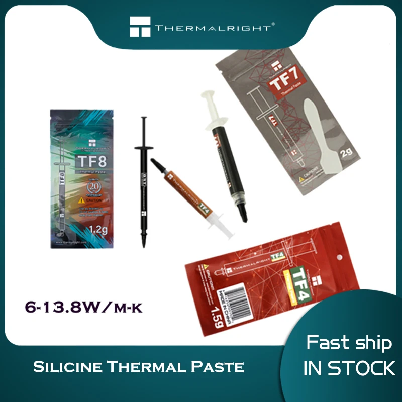 

Thermalright Thermal Paste -TF3 TF4 TF6 TF7 TF8 Series, Silicone Grease 6-13.8W/m-k Non-Conductive For Laptops/Computer CPU/GPU