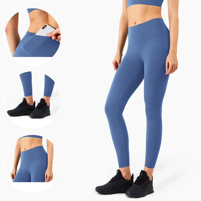 

2022 Back Pocket Tight Squatproof High Waist Sexy 7/8 Leggings Good Hem Tight Buttery Soft Fabric Gym Tight