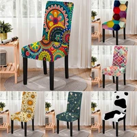 european vintage floral print stretch chair cover high back dustproof home dining room decor chairs living room lounge chair