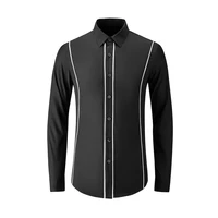 high quality luxury shirt men 2022 spring new jacquard embroidery long sleeve fashion casual slim fit wrinkle free mens shirts