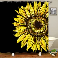 waterproof bathroom curtains sunflower flowers shower curtains with hooks home decor washable polyester fabric bath screen
