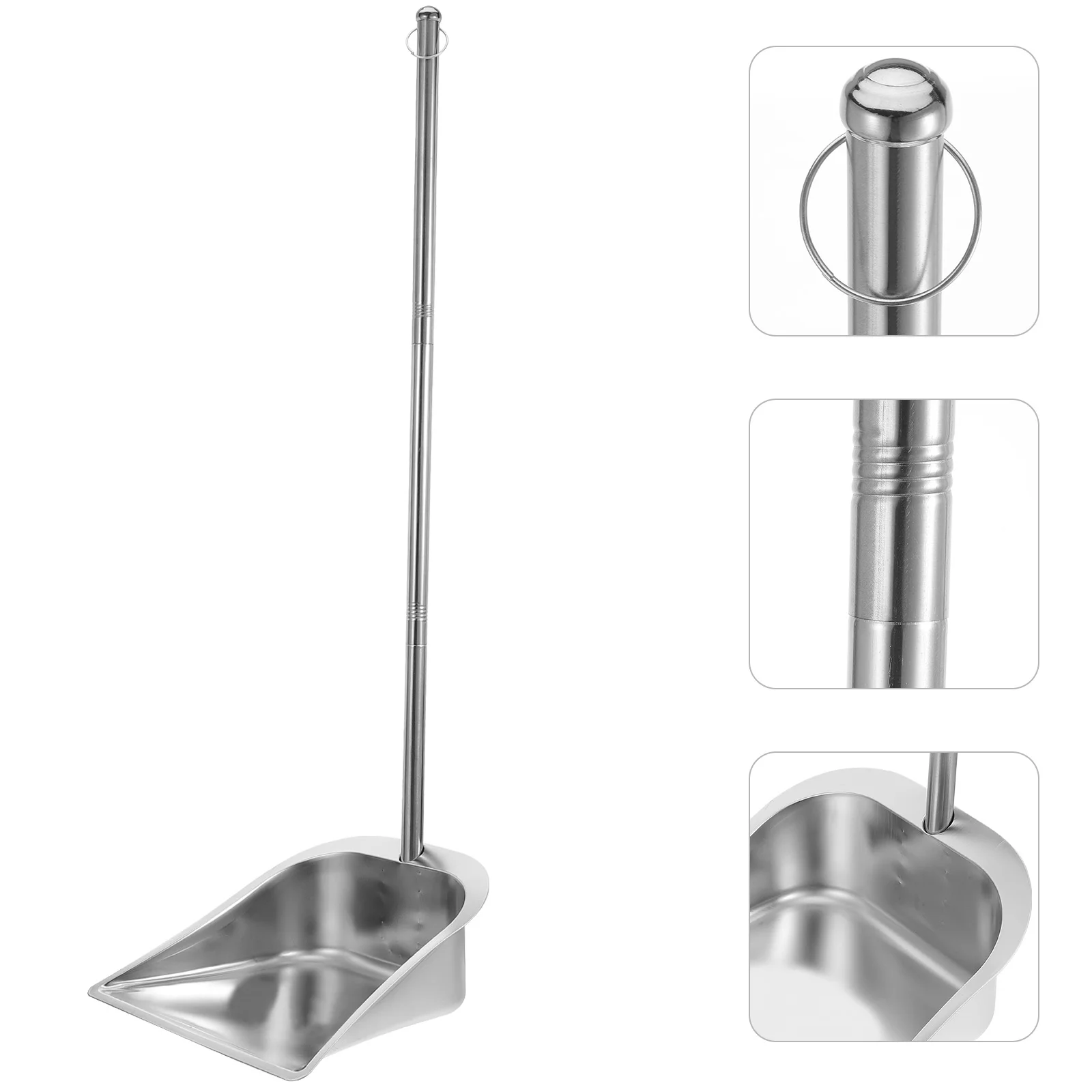 

Sanitary Bucket Bedroom Garbage Stainless-Steel Cleaning Tool Tray Trash Thick Dustpan Stoop-free Trashcan Office Brush