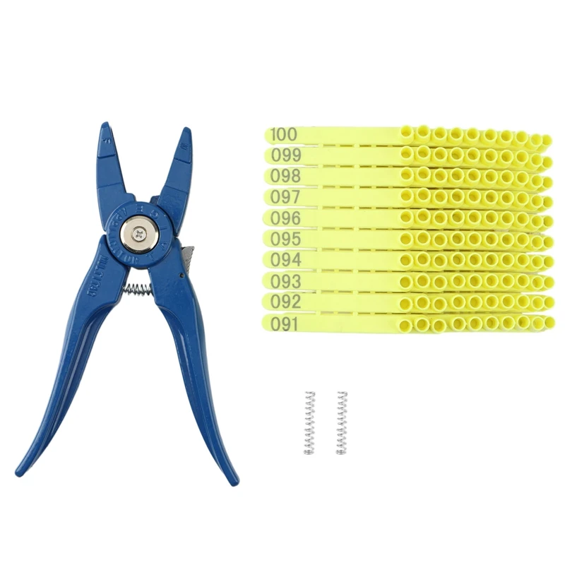 

1Set Livestock Animal Ear Tag Pliers Dog Rabbits Sheep Ear Tags Nylon Material Sheep Ear Tag No.001-100