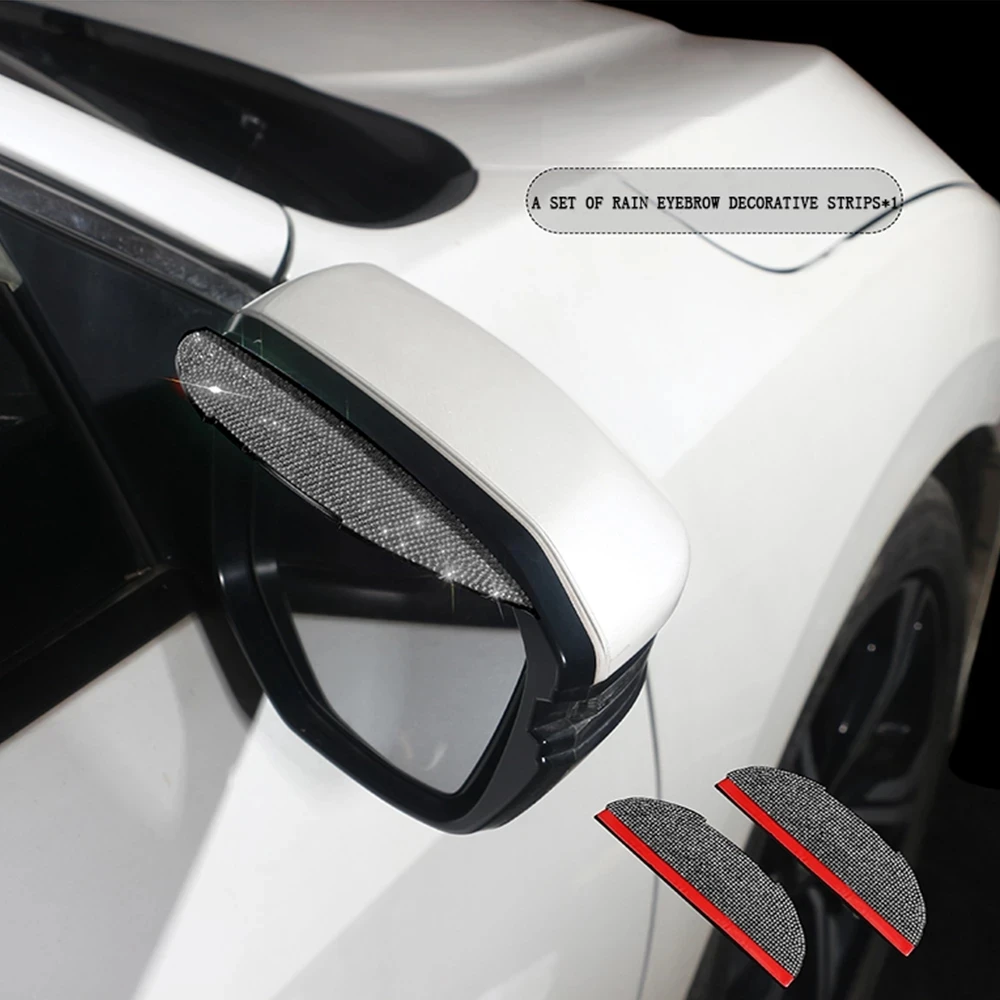

2Pcs PVC Car Rear View Mirror Sticker Rain Eyebrow Weatherstrip Auto Mirror Rain ShieldShade Cover Protector Car Accessories