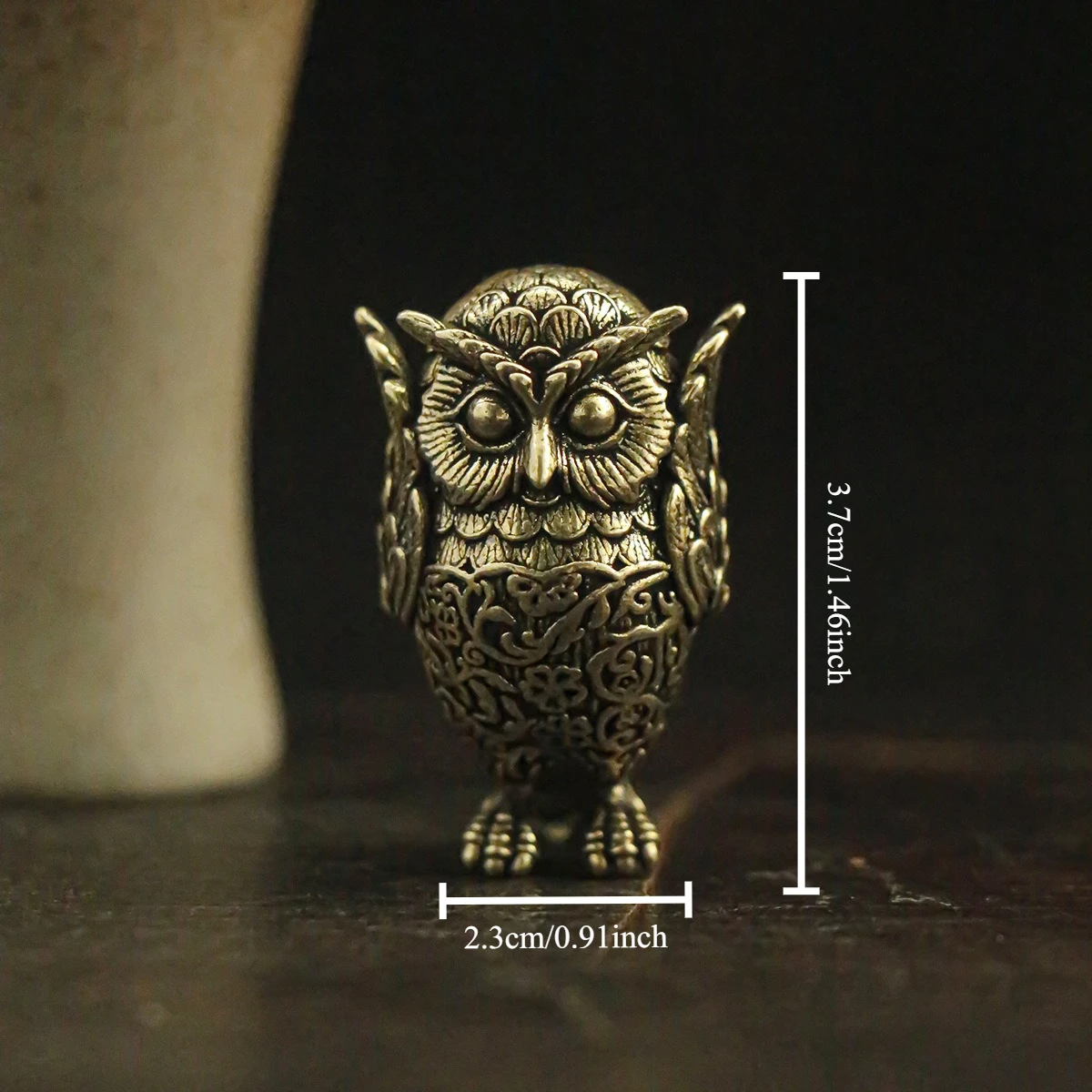 

Винтажная твердая латунная статуя совы, антиокислительное покрытие для ушей, креативный декор в виде животного для рабочего стола, книжная полка, гостиная, домашний подарок