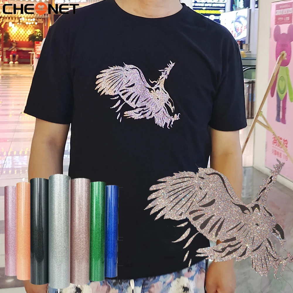 

Glitter 24 Colors HTV Iron On for DIY Clothes Shirt High Elastic Decoration With Powder For Cricut Cutting Plotter