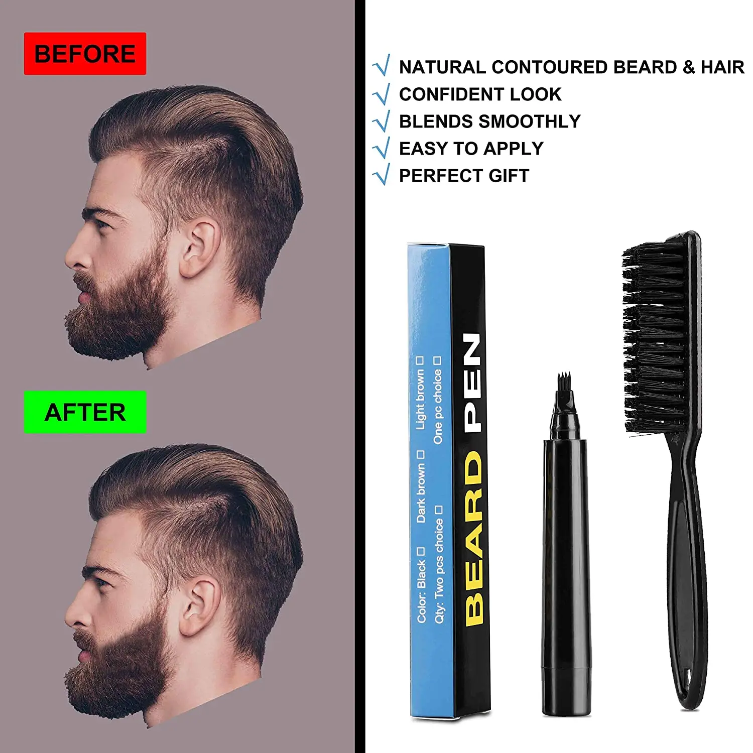 

Мужской наполнитель для бороды ручка с кисточкой мужской водонепроницаемый ремонт волос усов водонепроницаемые красящие инструменты Мужская косметика наполнитель для бороды