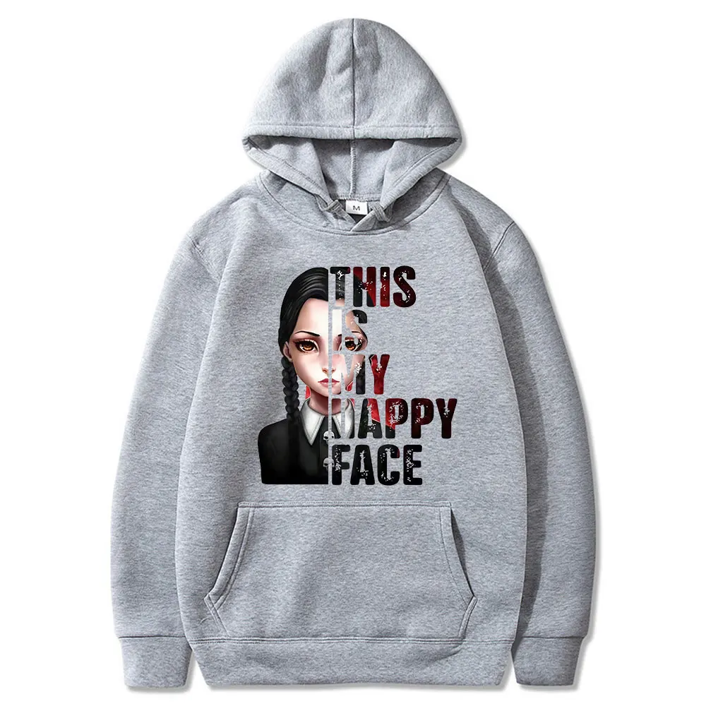 

Толстовка с капюшоном «Мой Счастливый лицо» в стиле «среду», модный трендовый пуловер для пары, повседневные толстовки унисекс с капюшоном,...