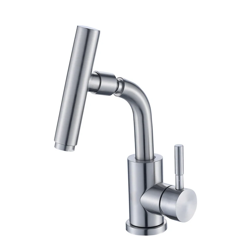 

Stainless Steel Bathroom Basin Faucet 360 Degree Swivel Spout Sink Tap Rotatable Single Handle Cold Hot Water Mixer Tap Crane