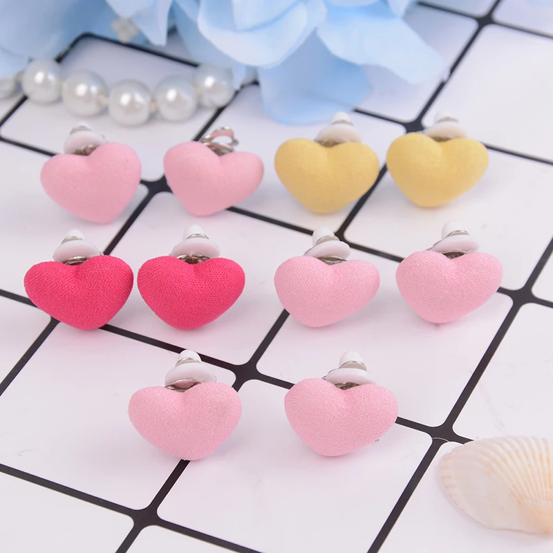 

Cute Love Heart Ear Clips Children Clip Earrings Girl Resin Ear Clips 2022 Most Popular Lowest Price Gift