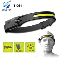 usb rechargeable cob headlamp with sensor floodlight headlight cobxpe 3 lighting modes suitable for hiking expedition etc