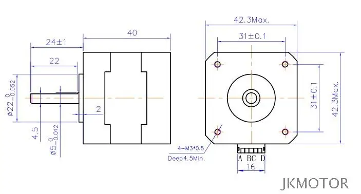 42 BYG шаговый двигатель 2-фазный 4-проводной фотоэлектрический AliExpress