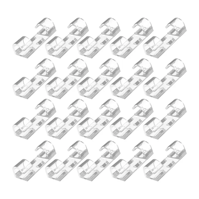 

BEAU-100PCS Cable Clips Cable Tidy Wire Holder With Strong Self Adhesive Pads Plastic Cord Management Organiser