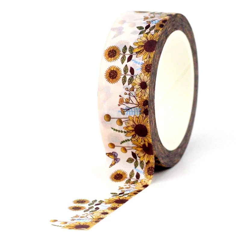 

Декоративная лента GREATHOPE WASHI TAPE с подсолнухом и бабочкой