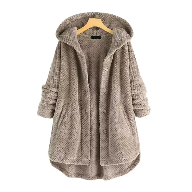 New Women's coats wool&blends 2022 Autumn Winter Coat Women Warm  Large Coat wool Jacket Female Plush Coat Hooded Jacket