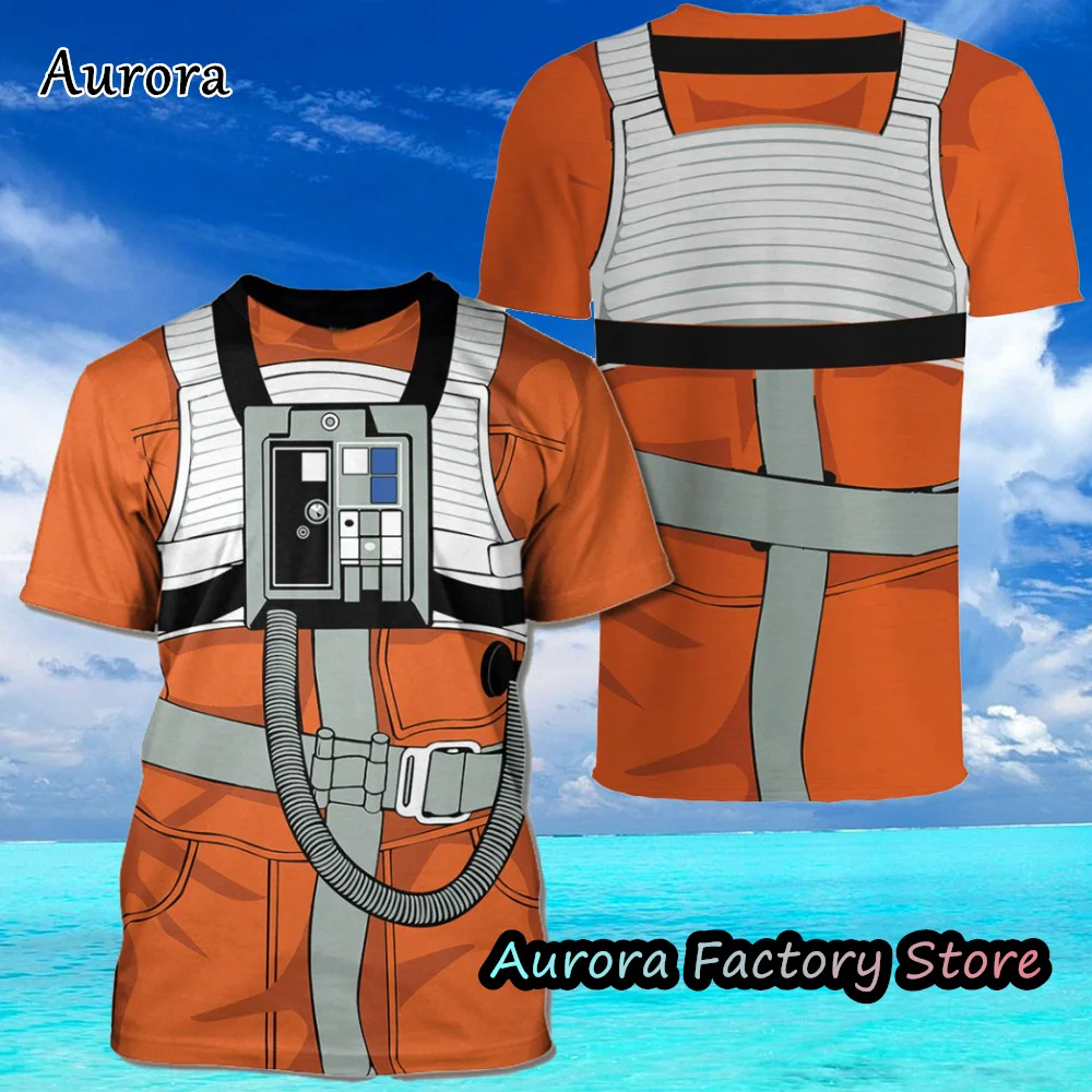 

Summer Men's Fireman T-Shirt Fashion Short Sleeve Cosplay Clothing Cool Captain Tops Tees Male Casual Uniform Streetwear