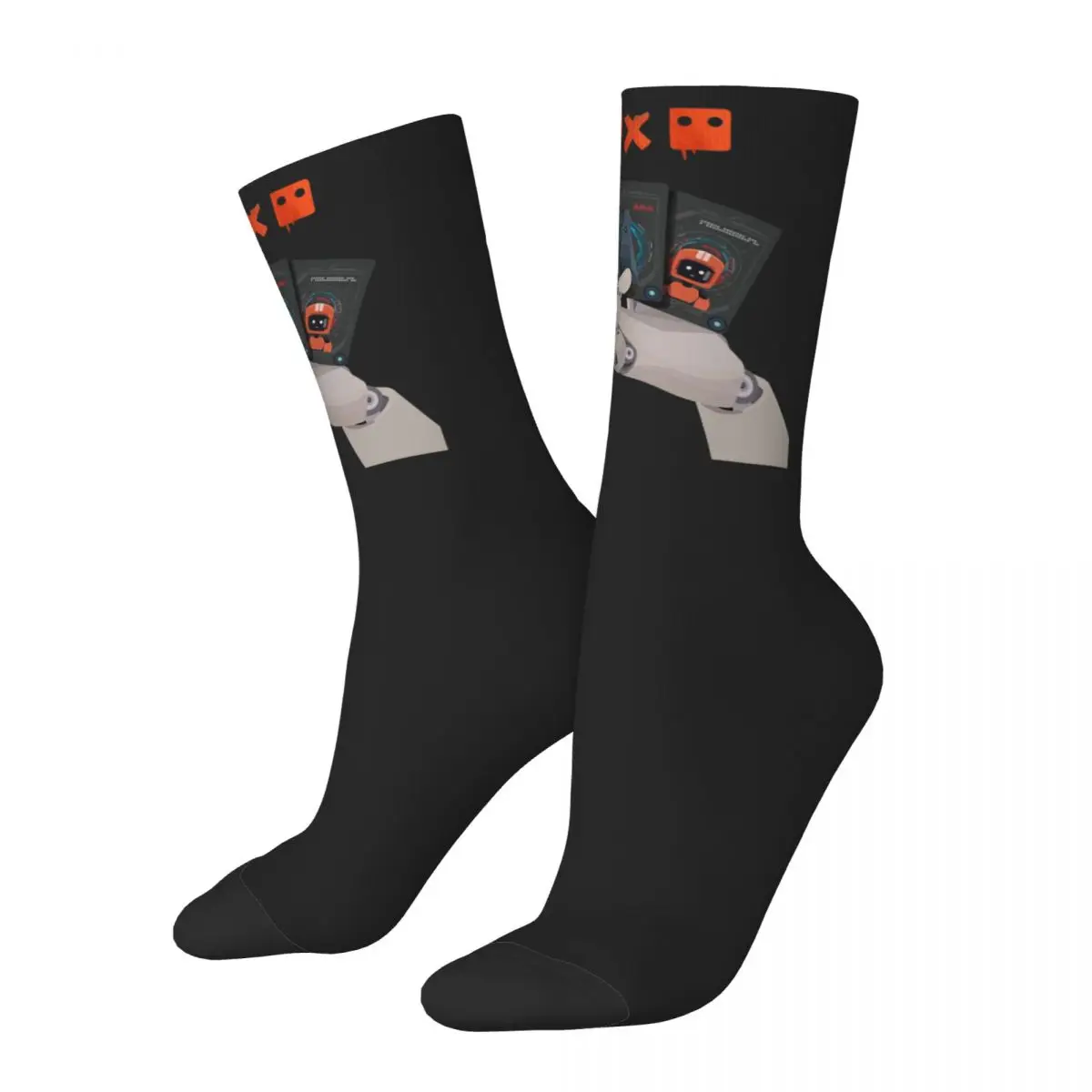 

Harajuku Love Death And Robots Series Sports Socks Polyester Middle Tube Socks for Women Men