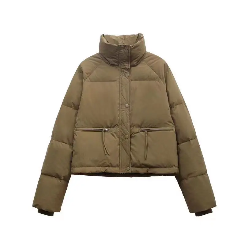 

2023 women's new cotton clothing women's short versatile stand up collar slim warm bread jacket cotton coat