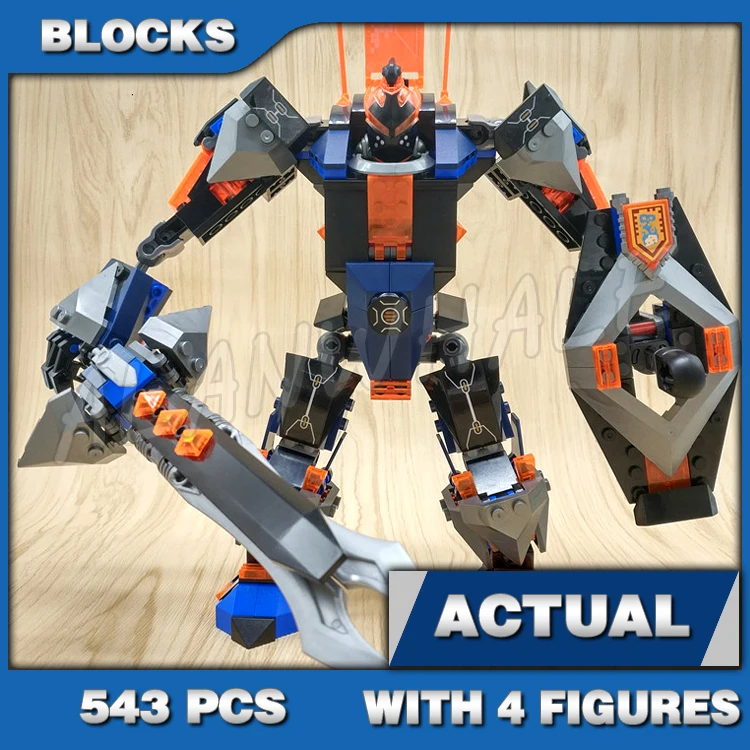 543 шт. Nexoes Knights The Black Mech Skeletal Lava Fly Lair Catapult 10519 Строительные блоки Игрушка