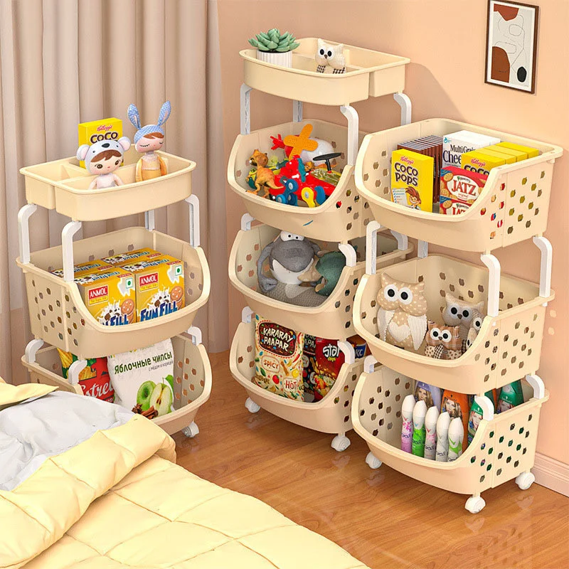 

Trolley Storage Rack Kitchen Floor Multi-storey Movable Bathroom Toilet Storage Rack Bedroom Snack Storage Rack