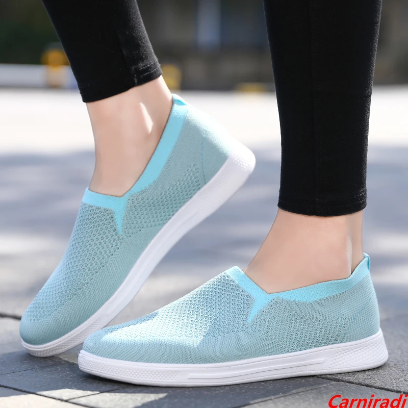 

Summer Breathable Fashion Flats Women Mesh Shoes Light Spring Sneakers Loafers Ladies Slip On Comfortable Casual Walking Shoes