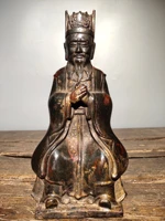 9 tibetan temple collection old bronze cinnabar zhuge liang civilian image step up statue town house exorcism