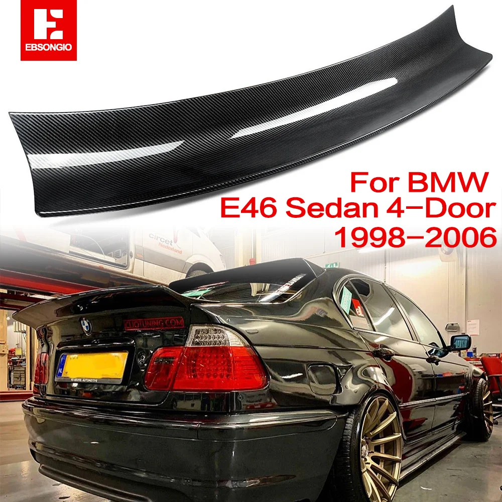 For BMW 3 Series E46 Sedan 4-Door 1998-2006 Rear Boot Lid Highkick Duckbill Spoiler Wing Lip For E46 Rear Trunk Spoiler