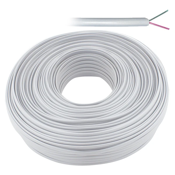 

Phone cable 2 l white FLAT corner 100 meters electromer