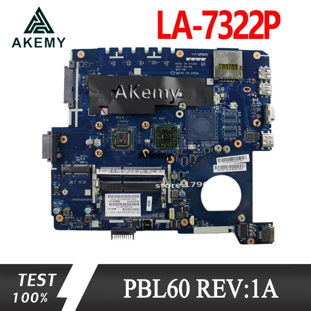 

Akemy X53U PBL60 LA-7322P REV:1A Laptop motherboard For Asus X53B K53B X53 K53 Test original mainboard