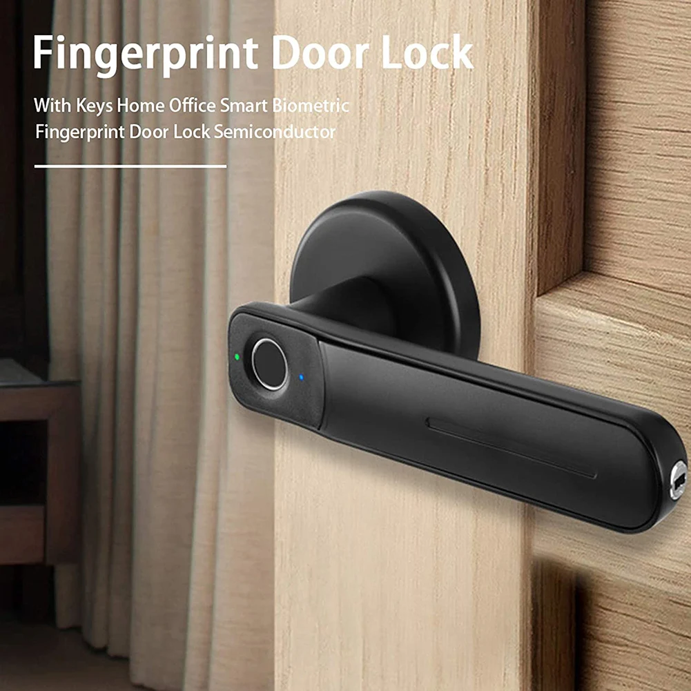 

Electronic Smart Lock Biometric USB Security Fingerprint Door Lock With 2 Keys For Home Office Bedroom Anti-Theft Black/Silver